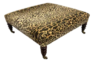 George Smith Standard Style Leopard Ottoman