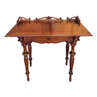 Circa 1890 Antique Victorian French Mahogany Wood Writing Desk Table For Sale