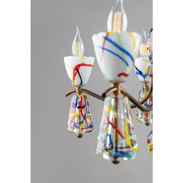 Murano Glass Chandelier by Dino Martens for Aureliano Toso,1950s For Sale - Image 10 of 13