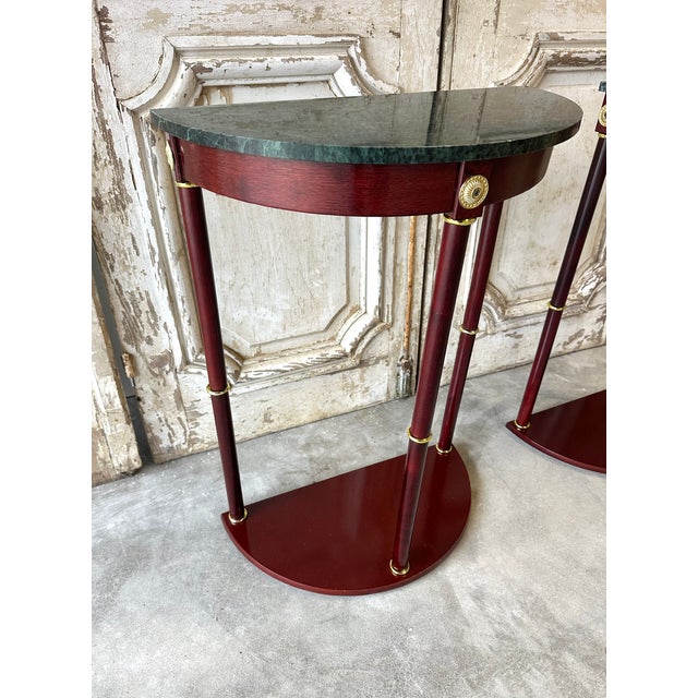 Mahogany Empire Style Console Tables, 1990s, Set of 2 For Sale - Image 4 of 9