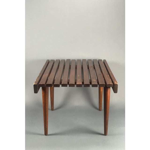 1960s 1960's Mid-Century Modern Danish Style Wood Slat Coffee Table For Sale - Image 5 of 13