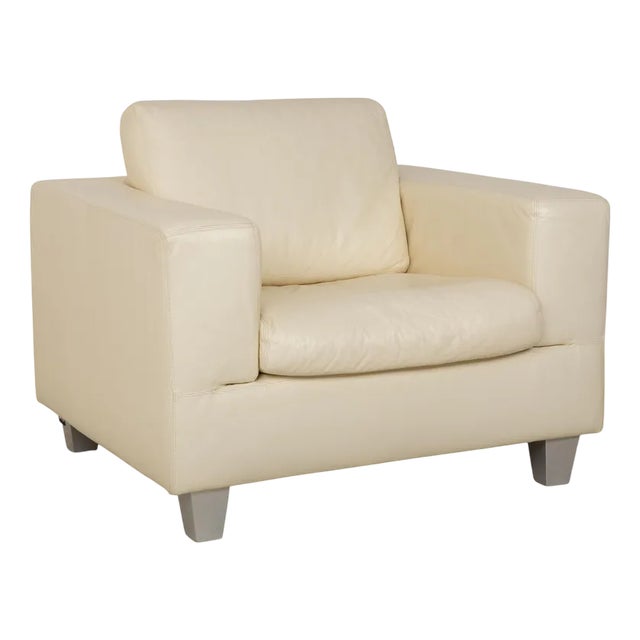 Leather Chair in Cream White from Machalke For Sale
