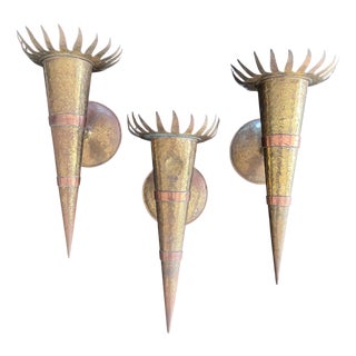 Art Deco Neoclassical Wall Lights, 1940s, Set of 3 For Sale