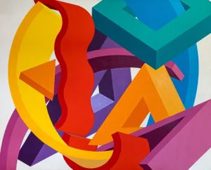 1996 Jeff Kalban Signed Monumental Modern Abstract Acrylic on Canvas Painting