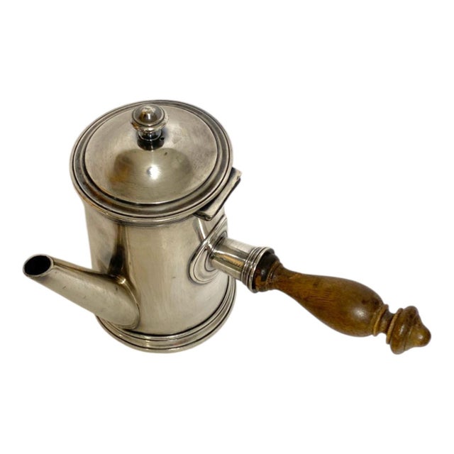 Christofle Early 20th Century Christofle Silverplate Chocolate Pot French Coffee Teapot Metal Blanc For Sale - Image 4 of 16