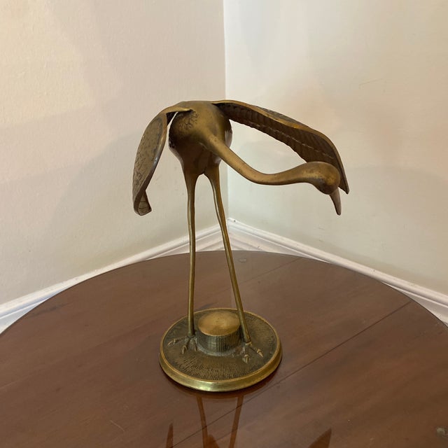 Fabulous Vintage Crane with its wings spread. Great size, and unique piece.