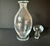 Beautiful in it's simplicity, hand blown glass perfume bottle, cruet or perhaps a vase. Hand Blown Pontil mark is...