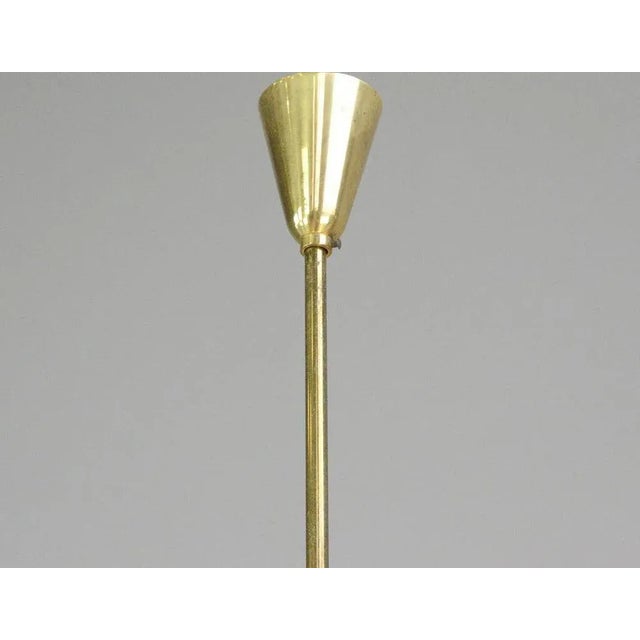 Metal Large Mid-Century Brass & Glass Chandelier, 1960s For Sale - Image 7 of 12