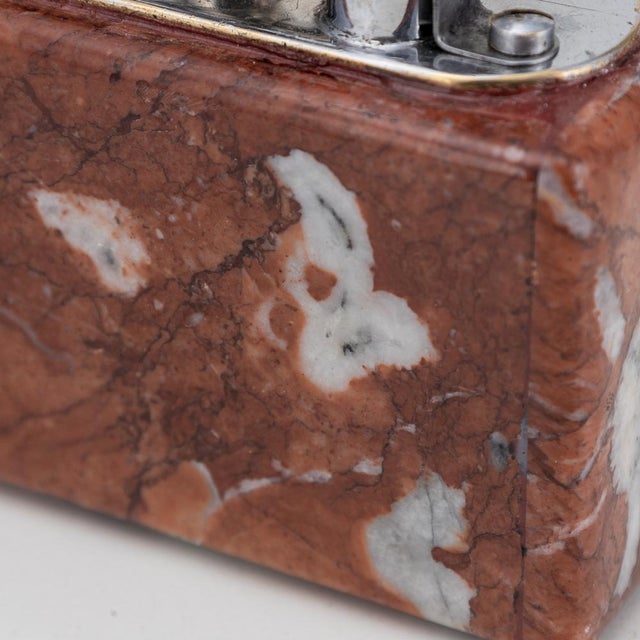 Vintage Italian Pink Marble Dunhill Table Lighter, 1955 For Sale - Image 6 of 18