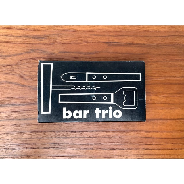 Mid-Century Metal and Wood Bar Trio, Germany, 1960s, Set of 3, in Very Good conditions. Designed 1960 to 1969