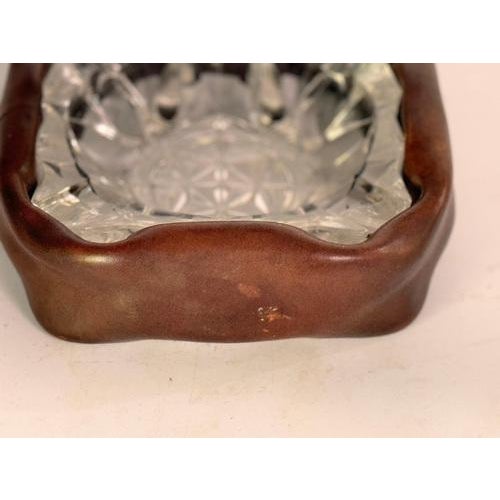 1970s Ashtray in Glass with Leather Cover, France, 1970 For Sale - Image 5 of 8