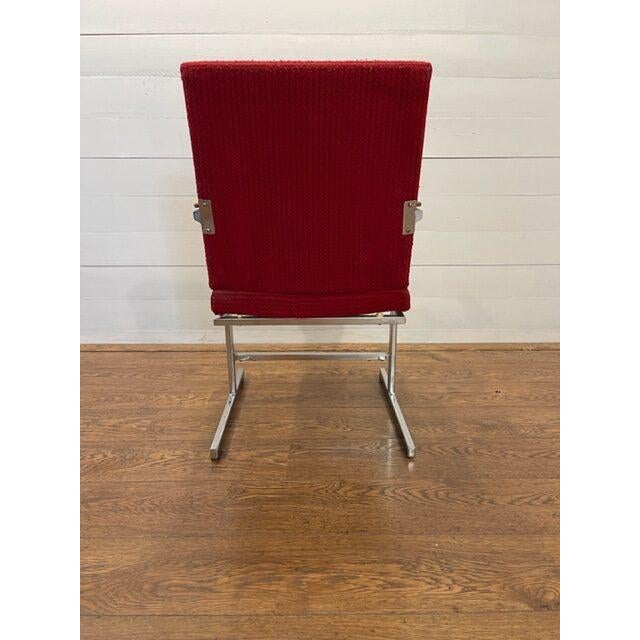 Vintage Chair in Red and Chrome For Sale - Image 3 of 10