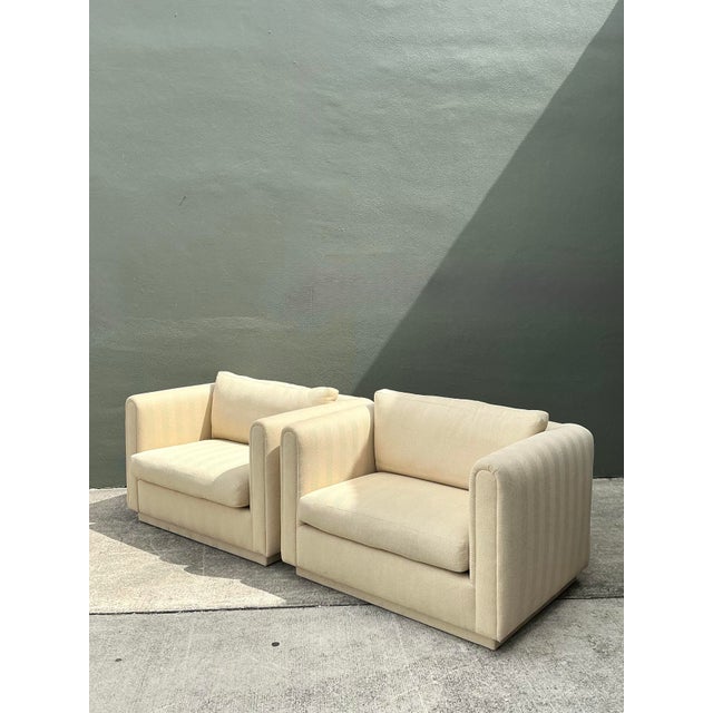 Wood Vintage Monumental Lounge Chairs After Charles Pfister for Knoll For Sale - Image 7 of 12