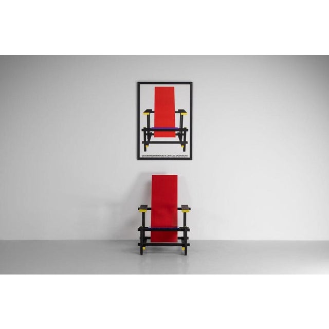 Red and Blue Chair attributed to Gerrit Thomas Rietveld for Gerard VS Groenekan 1975 For Sale - Image 9 of 18