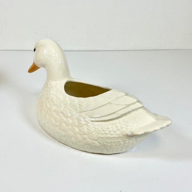 1986 Vintage Folk Art Rustic Adirondack Duck Planter, Artist Initialed For Sale - Image 12 of 15