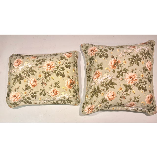 Late 20th Century Lauren by Ralph Lauren Yorkshire Rose Sage Pillow Shams- Set of 2 For Sale - Image 5 of 13