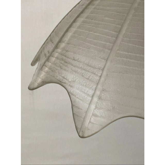 Modern Vintage Hanging Ribbed Clear Glass Swag Lamp Shade For Sale - Image 3 of 8