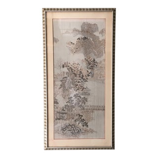Asian Embroidered Silk Hanging For Sale
