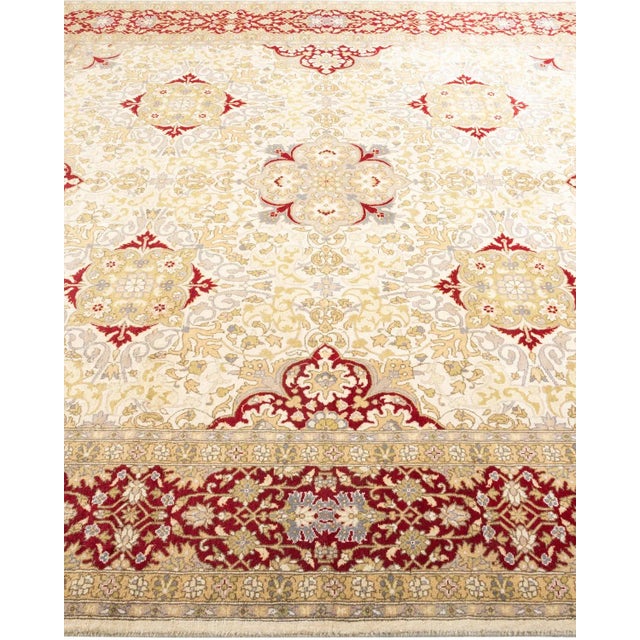 Solo Rugs Mogul, One-of-a-Kind Hand-Knotted Area Rug in Ivory, 6' 2" x 6' 7" For Sale - Image 4 of 8