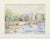 Light Green Elizabeth Stiles "Bridge over the Canal" Contemporary Watercolor Landscape Late 20th Century For Sale - Image 8 of 8