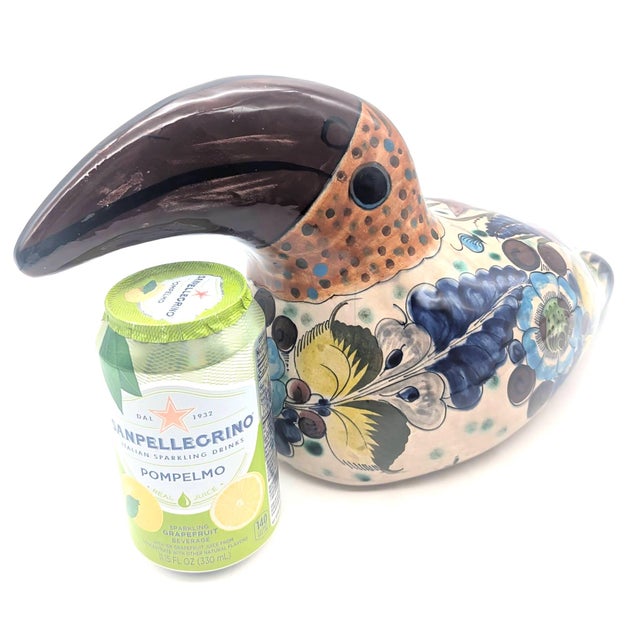 Almond 1970s Tonalá Mexico Ceramic Toucan Bird Figurine For Sale - Image 8 of 12