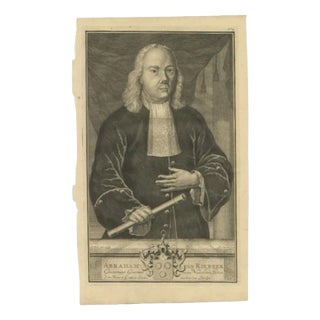 François Valentijn, Portrait of Abraham Van Riebeeck, 1726, Paper For Sale