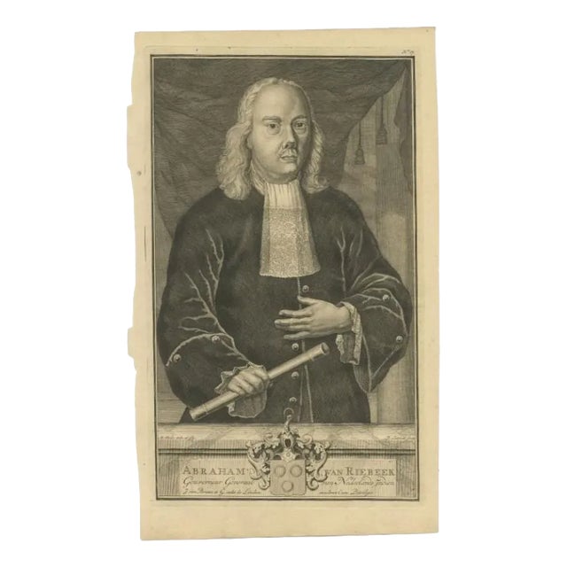 François Valentijn, Portrait of Abraham Van Riebeeck, 1726, Paper For Sale