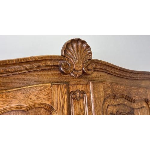 Vintage French Louis XVI Style Wardrobe in Oak For Sale - Image 5 of 11