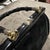 Wood 1940s Art Deco Black Leather, Velvet and Bamboo Italian Hand Bag For Sale - Image 7 of 13