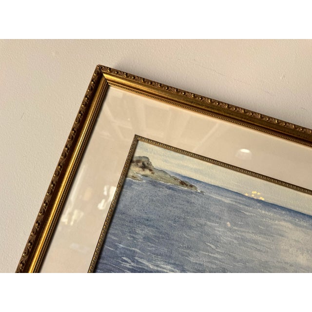 1980s Vintage Coastal Landscape Watercolor Painting by Joe Yeager – Framed For Sale - Image 10 of 12