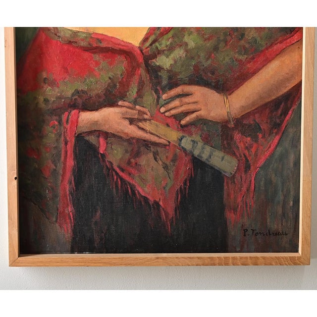 French Vintage Portrait of a Flamenco Dancer, Signed Tondreau For Sale - Image 4 of 9