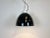 Glass Industrial Black Enamel & Porcelain Ceiling Lamp, 1950s For Sale - Image 7 of 11