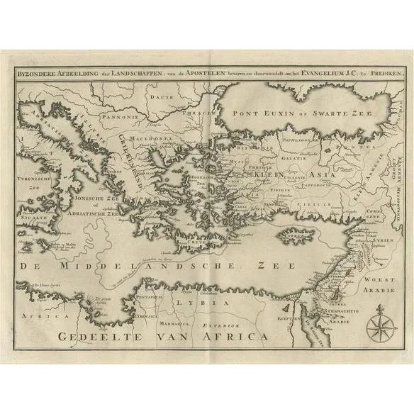 Antique Map of Eastern Mediterranean and Asia Minor by Benedictine, 1725 For Sale - Image 6 of 6