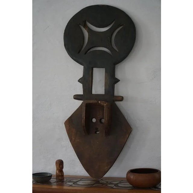 Black Carved Wood Nafana Bedu Plank Mask, 1950s For Sale - Image 8 of 13