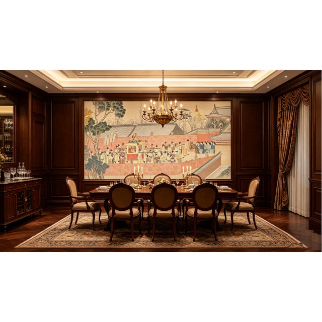 36" * H100"/Panel* 5ps, Chinese Traditional Gongbi Painting Wallpaper, Dream of the Red Chamber Wallpaper, 5 Panels For Sale - Image 4 of 8