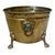 Chinoiserie Vintage Asian Motif Lion Head Oval Brass Cachepot Planter For Sale - Image 3 of 9