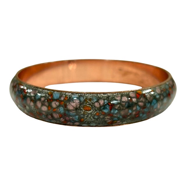 Vintage 1950s Matisse Renoir Copper Enamel Bracelet | Signed Mid-Century Modern Jewelry For Sale
