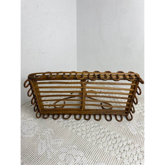 Beige Wall Shelf in Rattan and Bamboo attributed to Franco Albini, Italy, 1960 For Sale - Image 8 of 15