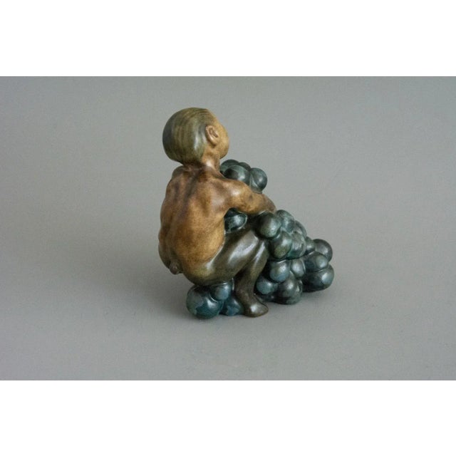 Bing & Grondahl Stoneware Grape Harvest No. 27 Faun by Kai Nielsen for Bing & Grondahl, 1920s For Sale - Image 4 of 7