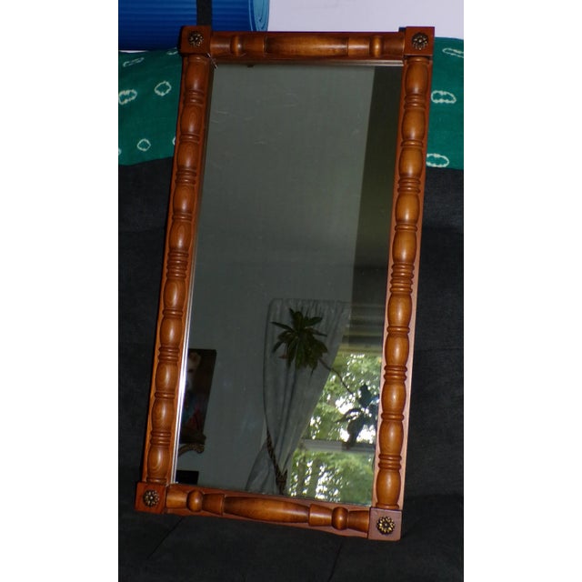 Brown Vintage Cornwall Wood Products Federal Style Maple Split Column Wall Mirror For Sale - Image 8 of 11