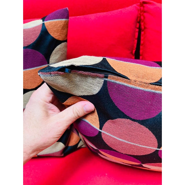 2000s Polka Dot Square Pillows - a Pair For Sale - Image 4 of 5