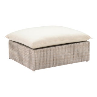 Cali Natural Wicker Outdoor Ottoman For Sale