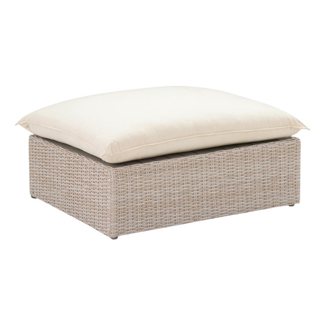 Cali Natural Wicker Outdoor Ottoman For Sale