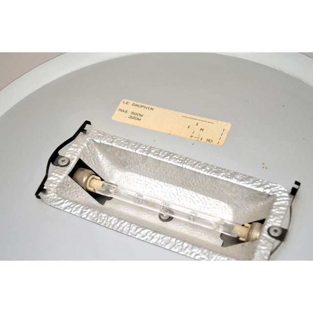 Metal Vintage French Floor Lamp attributed to Le Dauphin, 1970s For Sale - Image 7 of 8