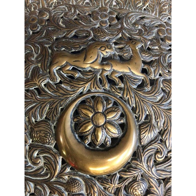 19th Century Indian Brass Repoussé Shield, 1850 For Sale - Image 3 of 5
