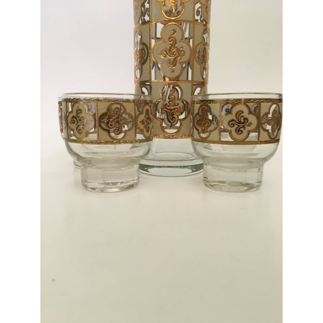 Clover design is an ivory and gold dream for your martini. A fun addition to your bar cart. Excellent condition. Signed...