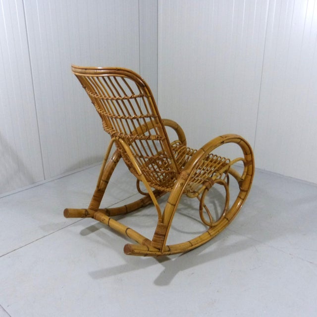 1960s Rattan Rocking Chair from Rohé Noordwolde, 1960s For Sale - Image 5 of 14