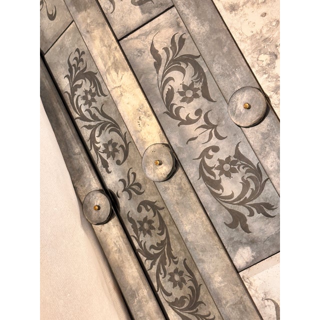 Silver Venetian Mythological Hand-Carving Baccus Figures in Antiqued Mirror For Sale - Image 8 of 18