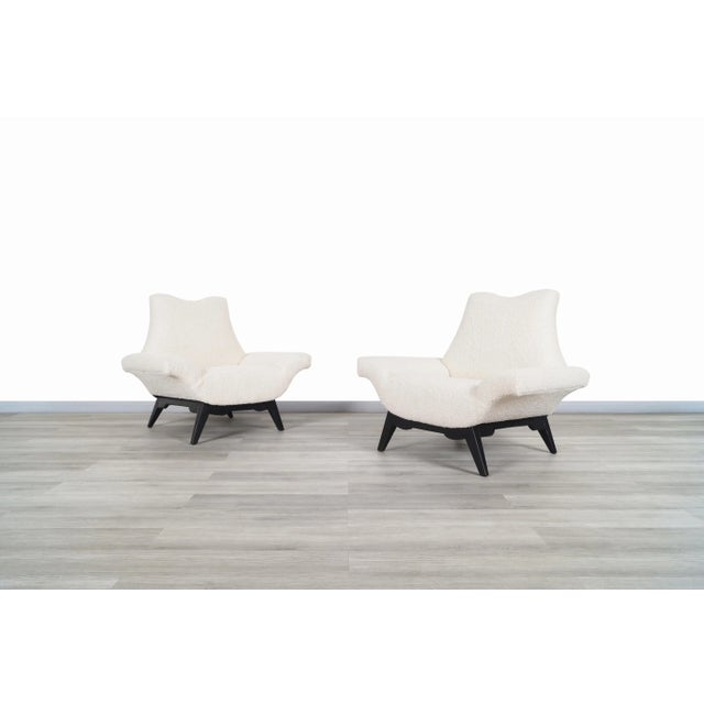 1950s Mid-Century Modern Sculptural Boucle Lounge Chairs After Adrian Pearsall, 1950s For Sale - Image 5 of 12