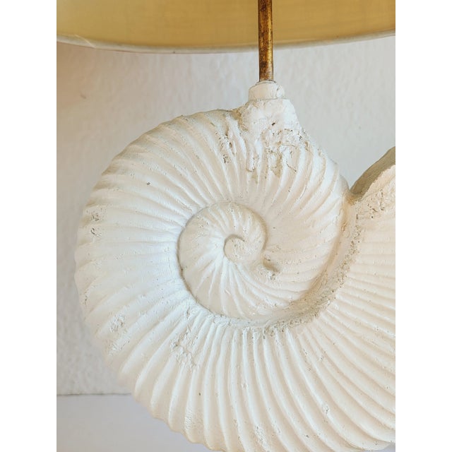 Decorative Gilt Metal Ammonite Table Lamps-A Pair For Sale In New York - Image 6 of 12